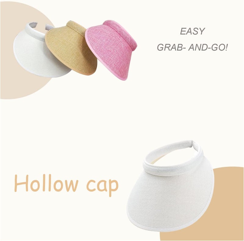 jecvxor Cloth Covered Slip-On Visor for Women, Adjustable Cap Sports Sun Visors for Men - Image 3